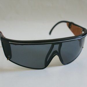 NWOT TruVintage Funky 80's Wrap Sunglasses w/side leather multi-color frame